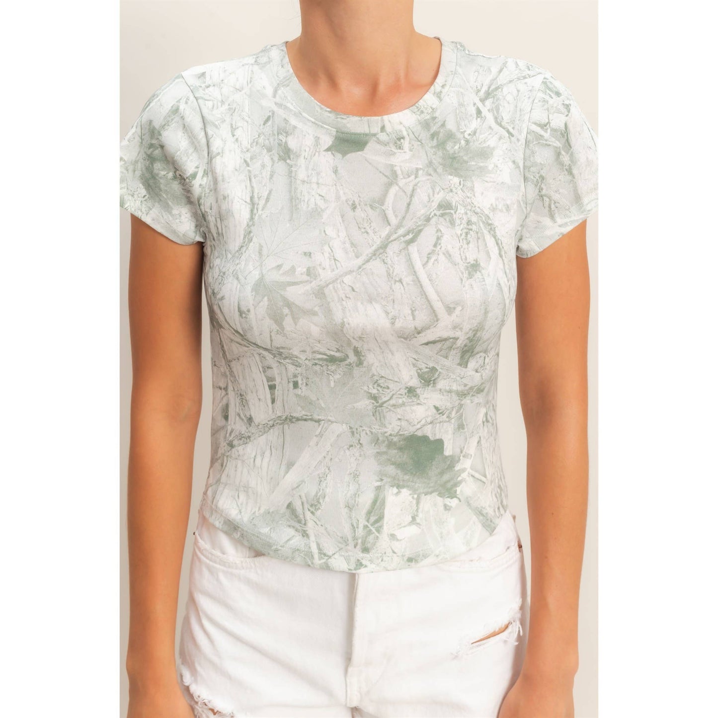 Camo Fitted Crew Neck
