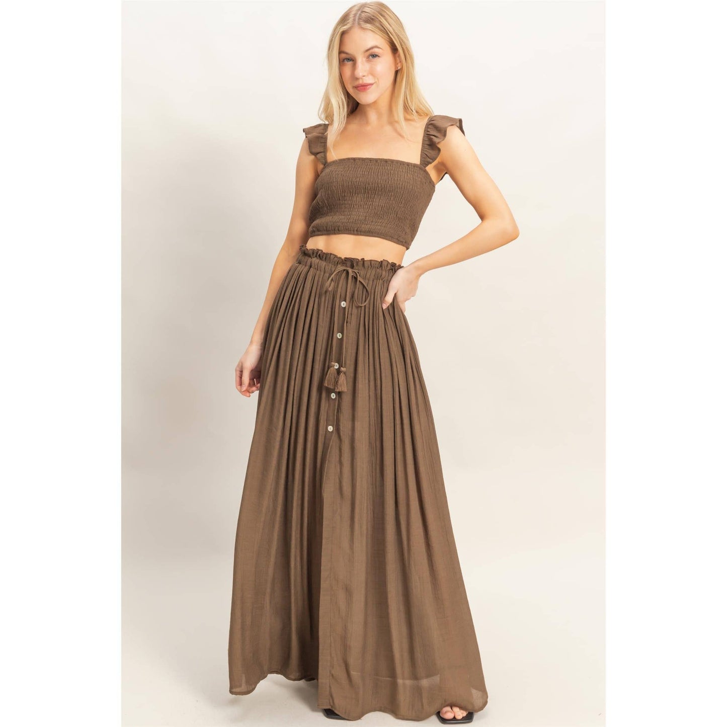 Smocked Top & Maxi Skirt Set