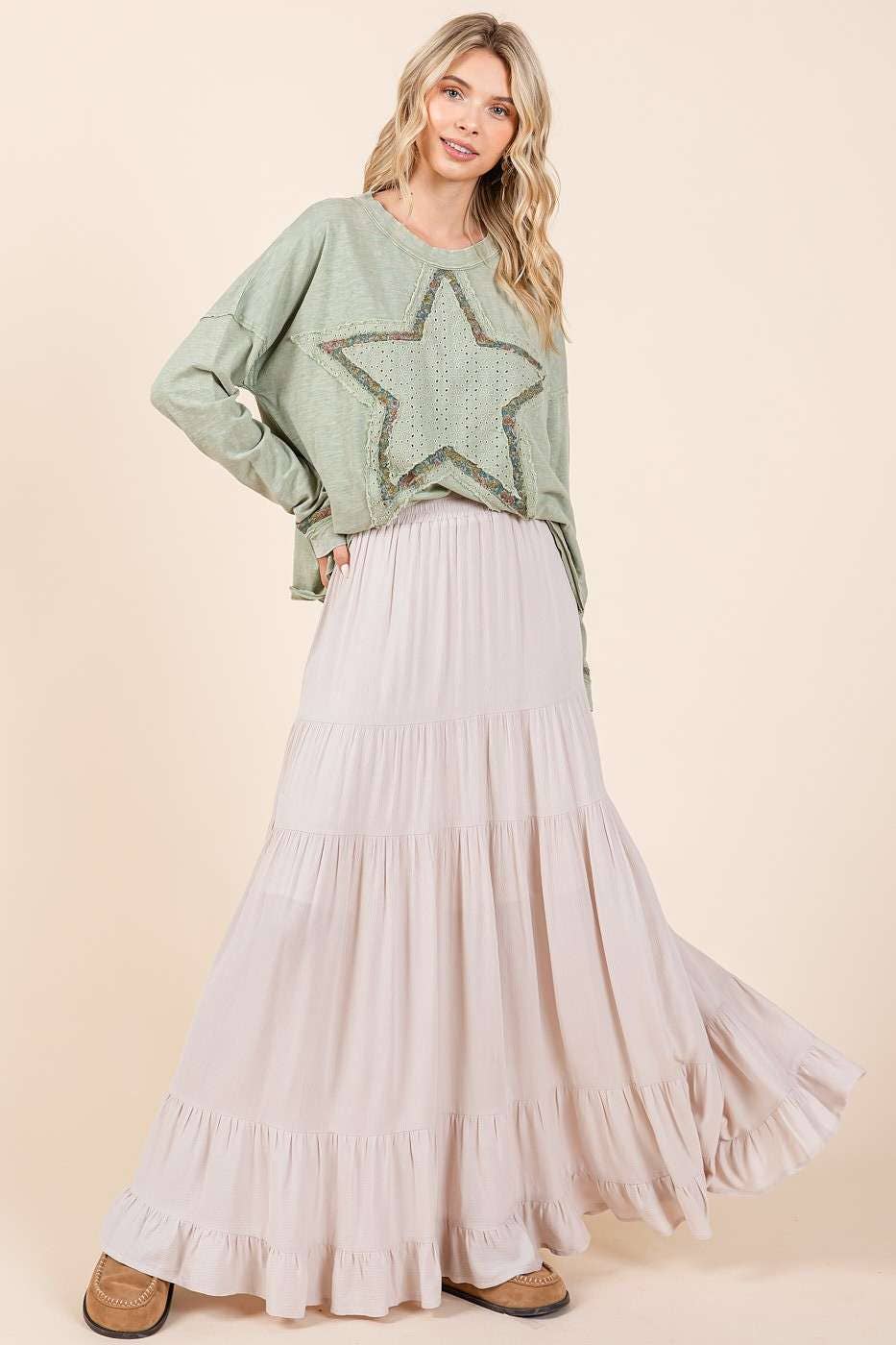 Tiered Flowy Maxi Skirt