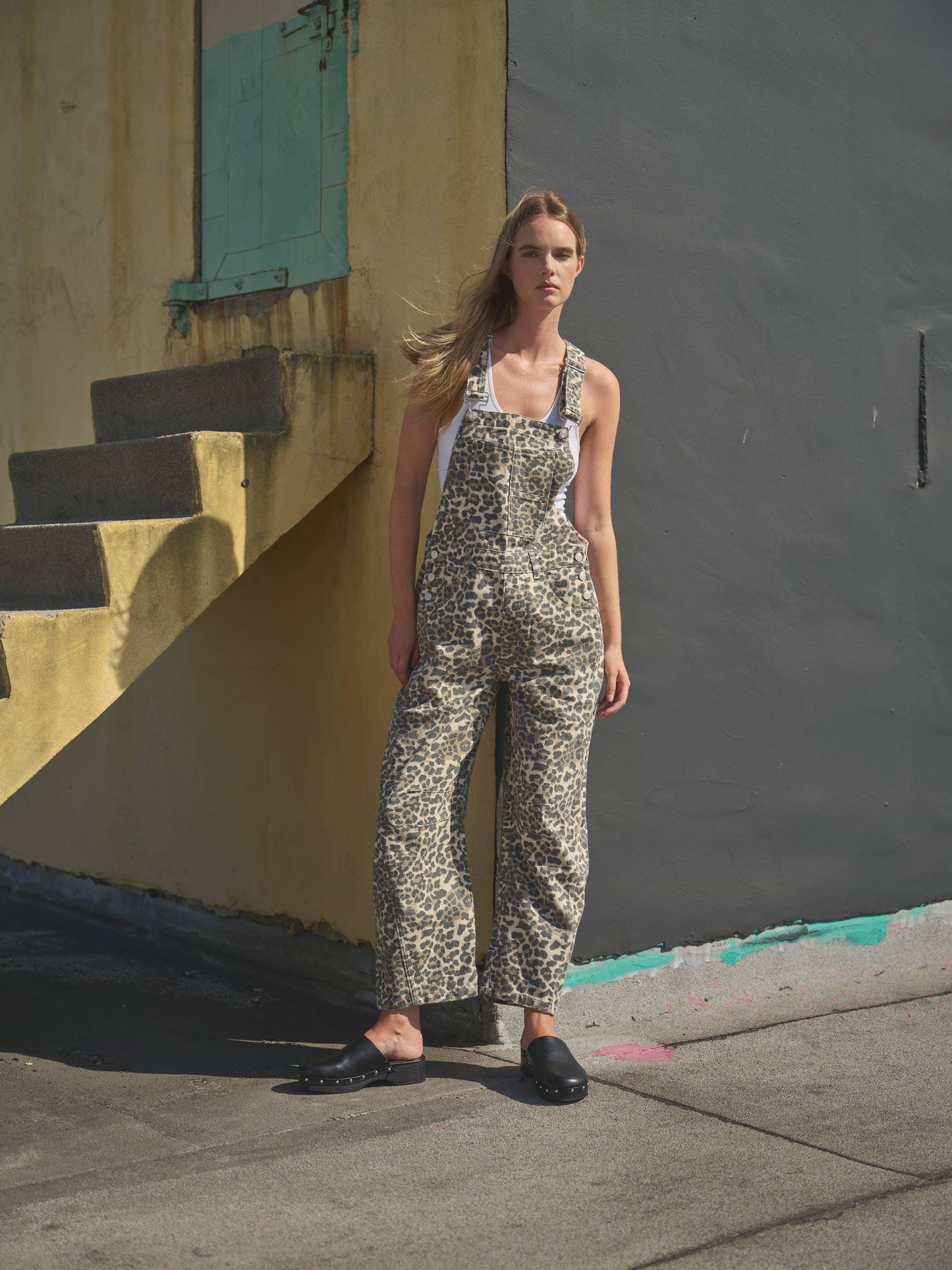 Relaxed Fit Leopard Overalls