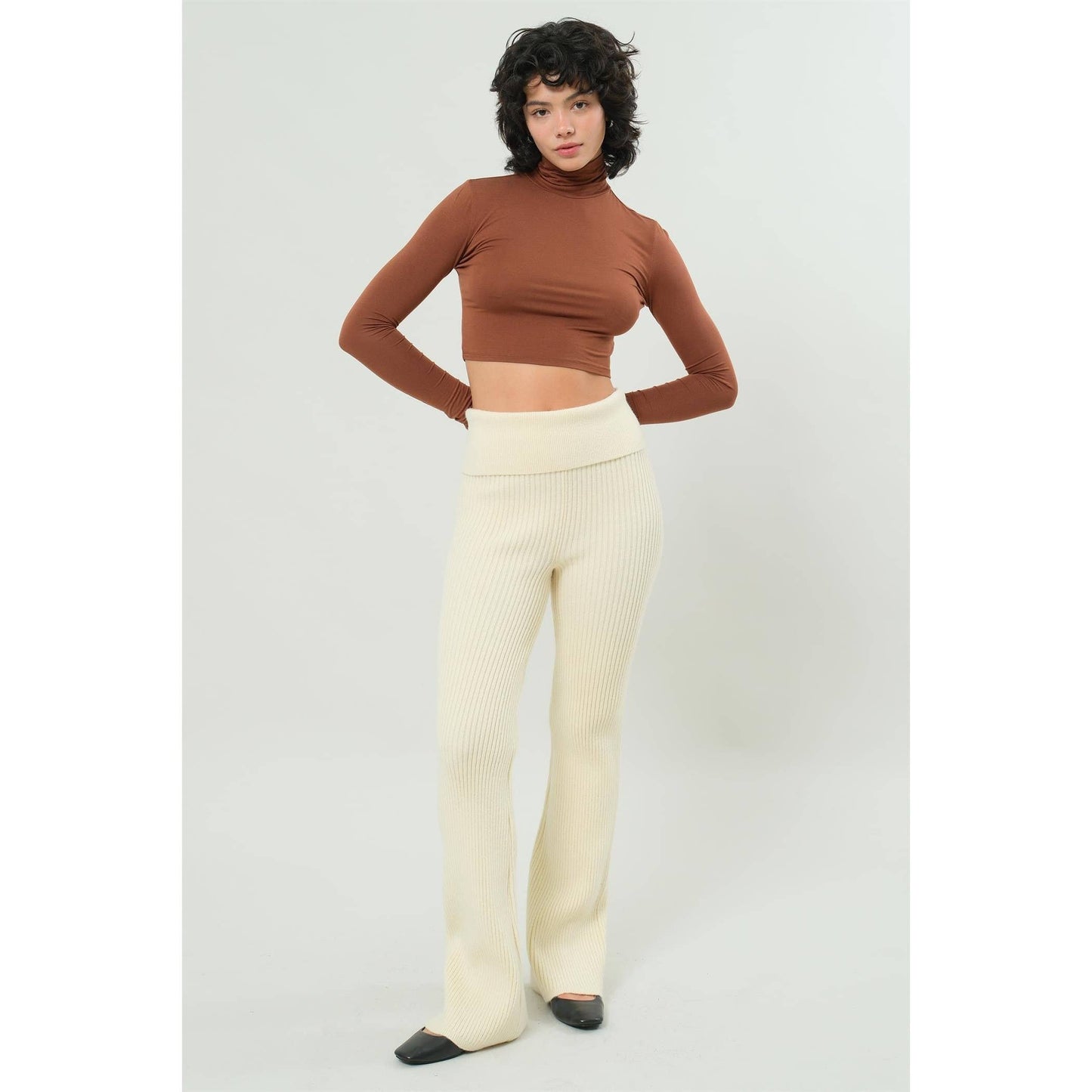 Long Sleeve Turtleneck Crop Top