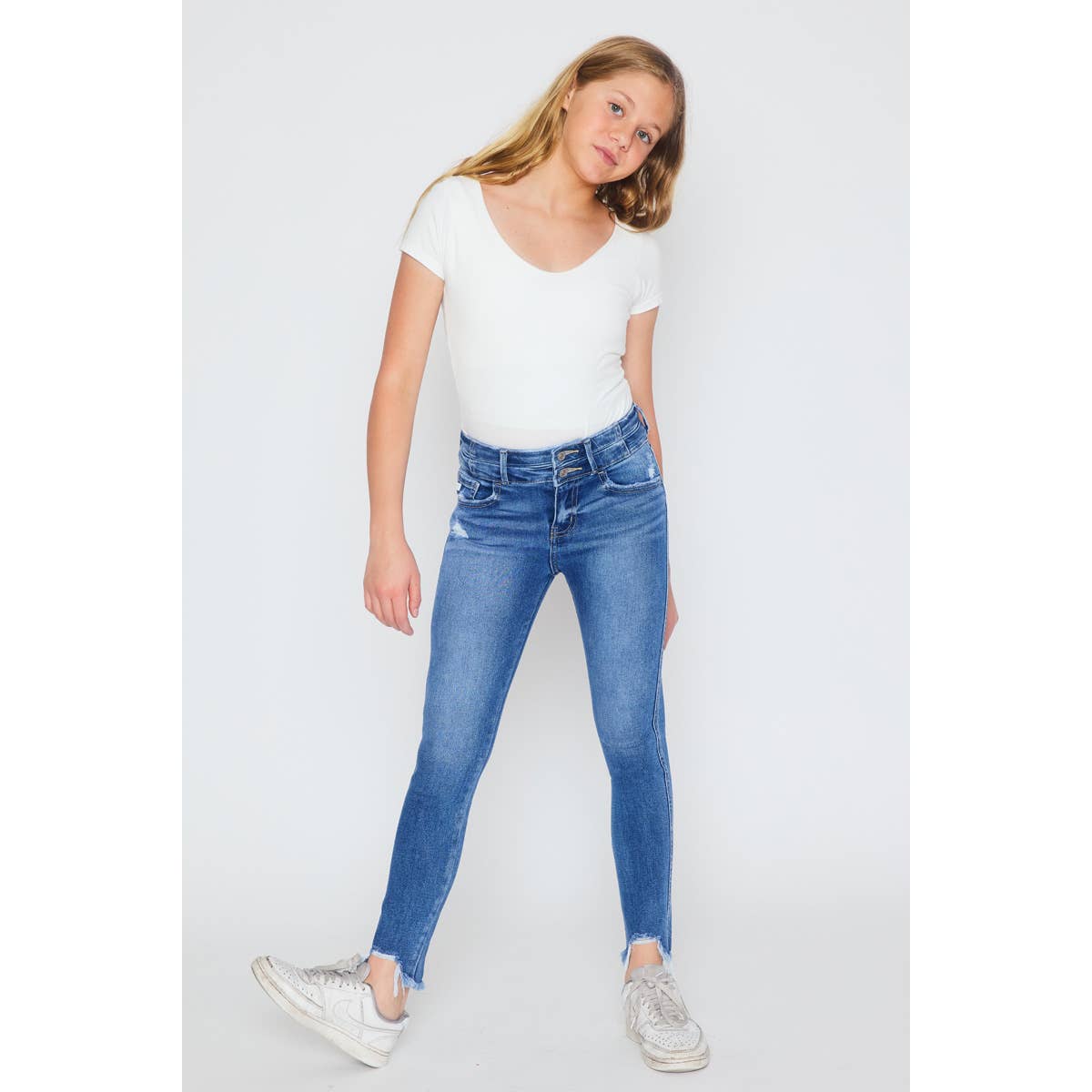 Girls Slim High Rise Ankle Stretch Skinny Jeans