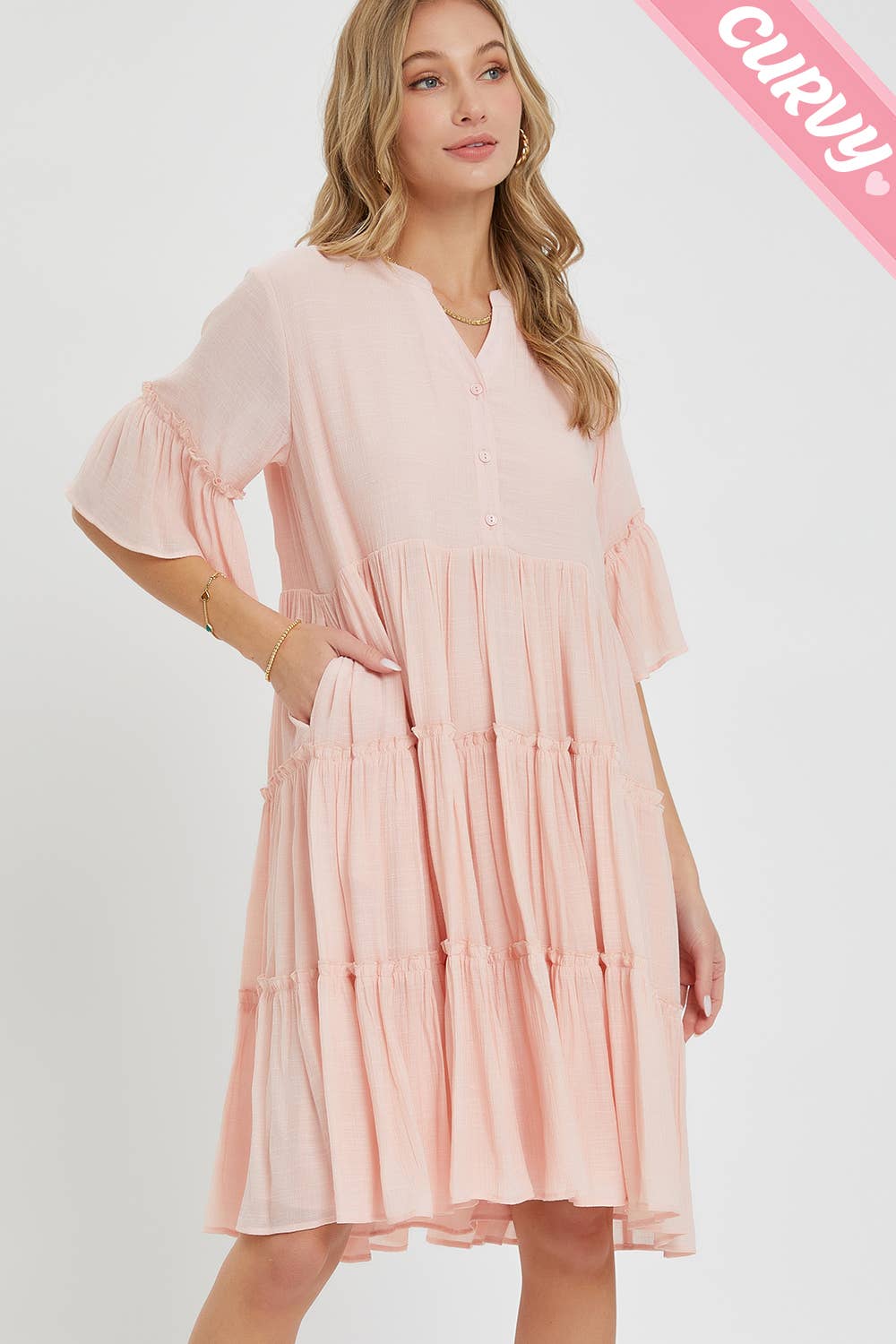 TIERED SHIRT DRESS