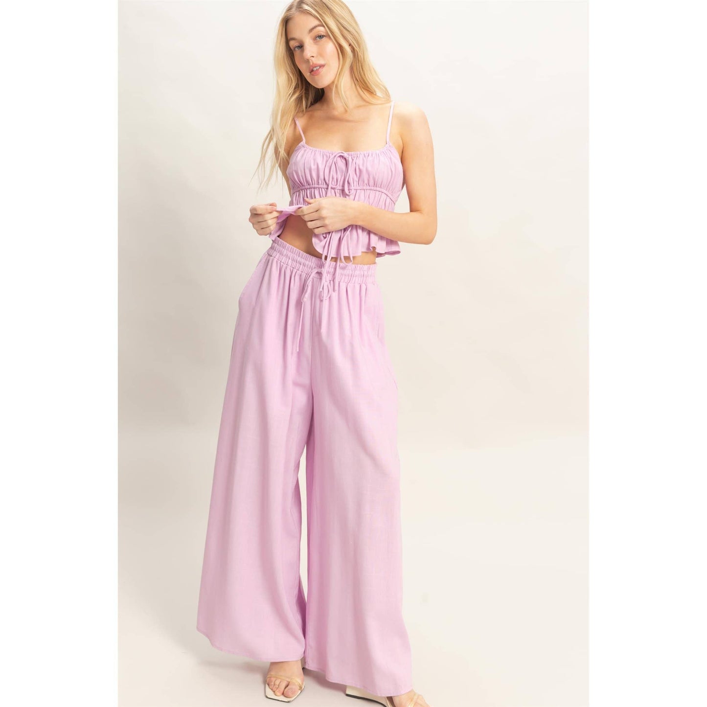 Pink Tiered Tank & Palazzo Set