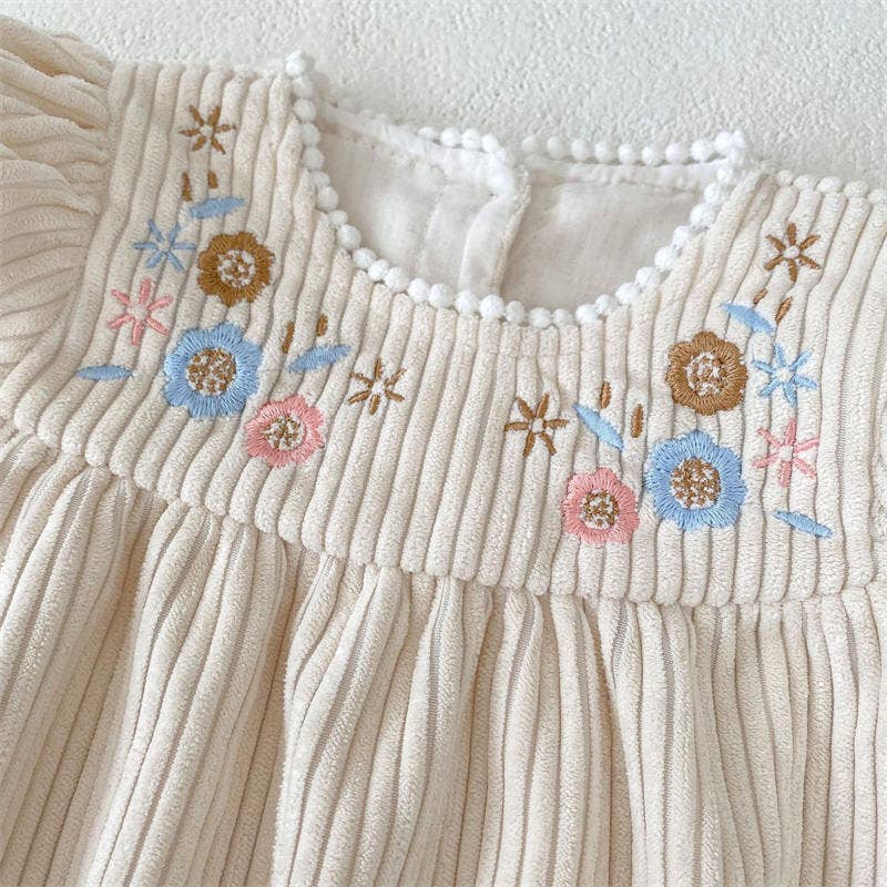 Embroidered Puff Short-sleeved Baby Romper