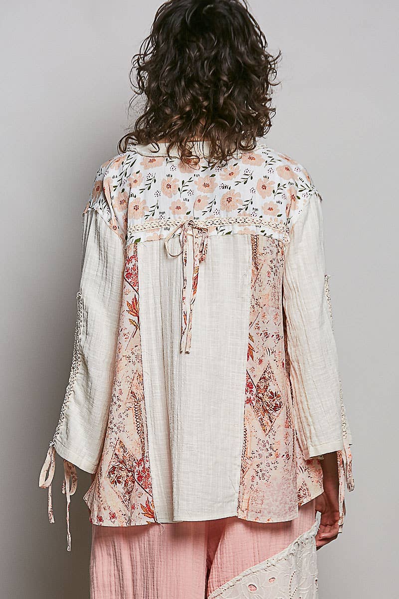 Floral V Neck Sleeve Top