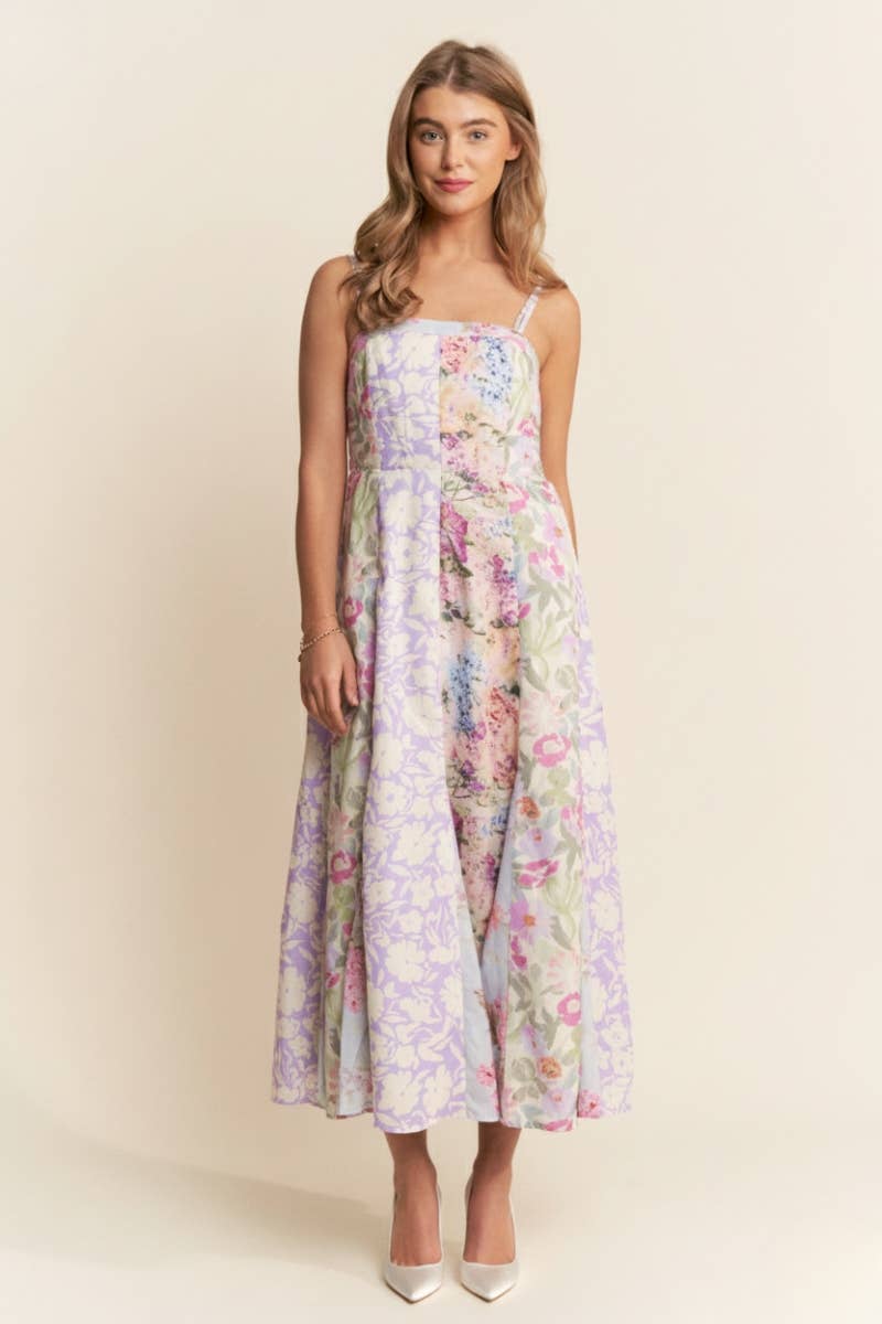 FLORAL PRINT FLOWY MAXI DRESS