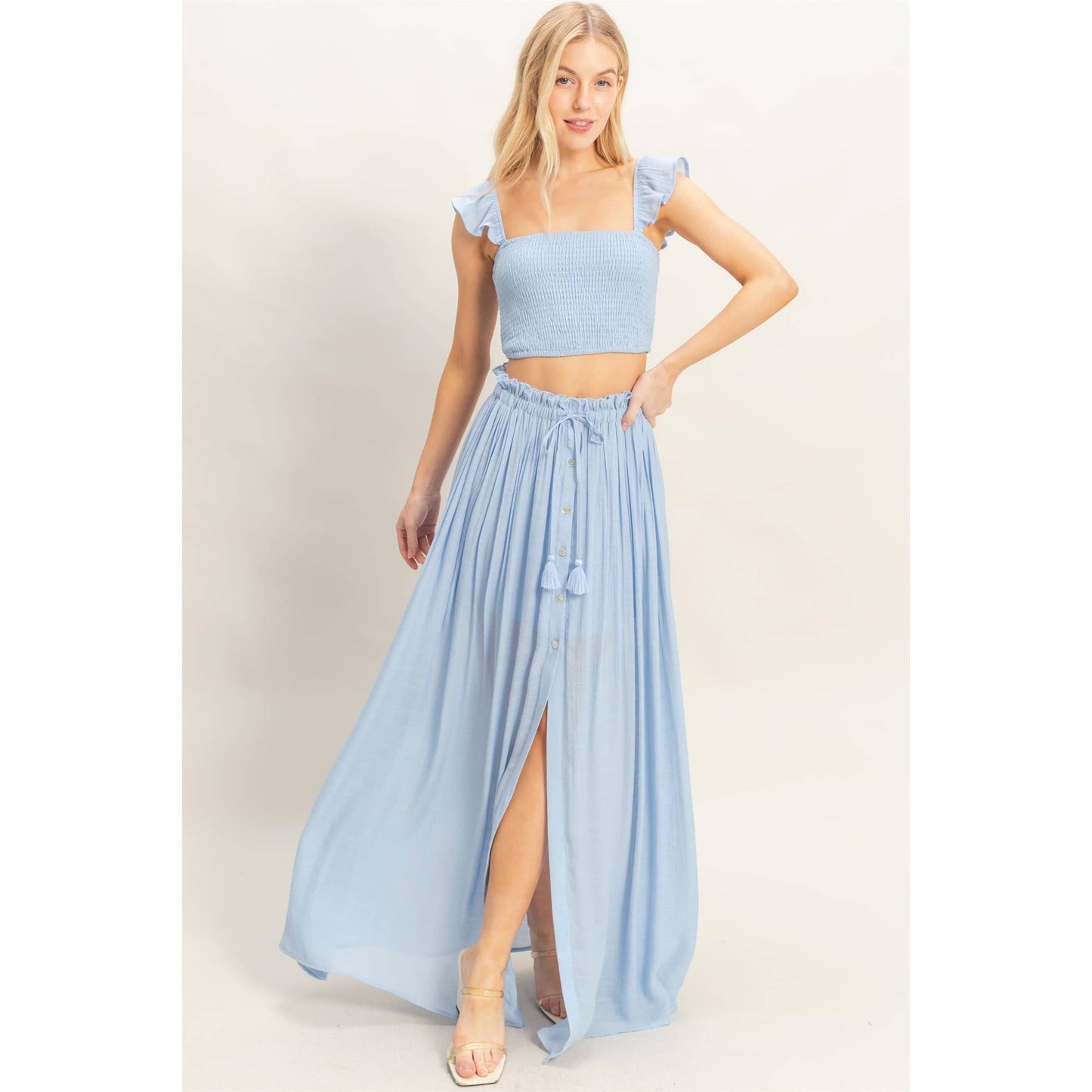 Smocked Top & Maxi Skirt Set