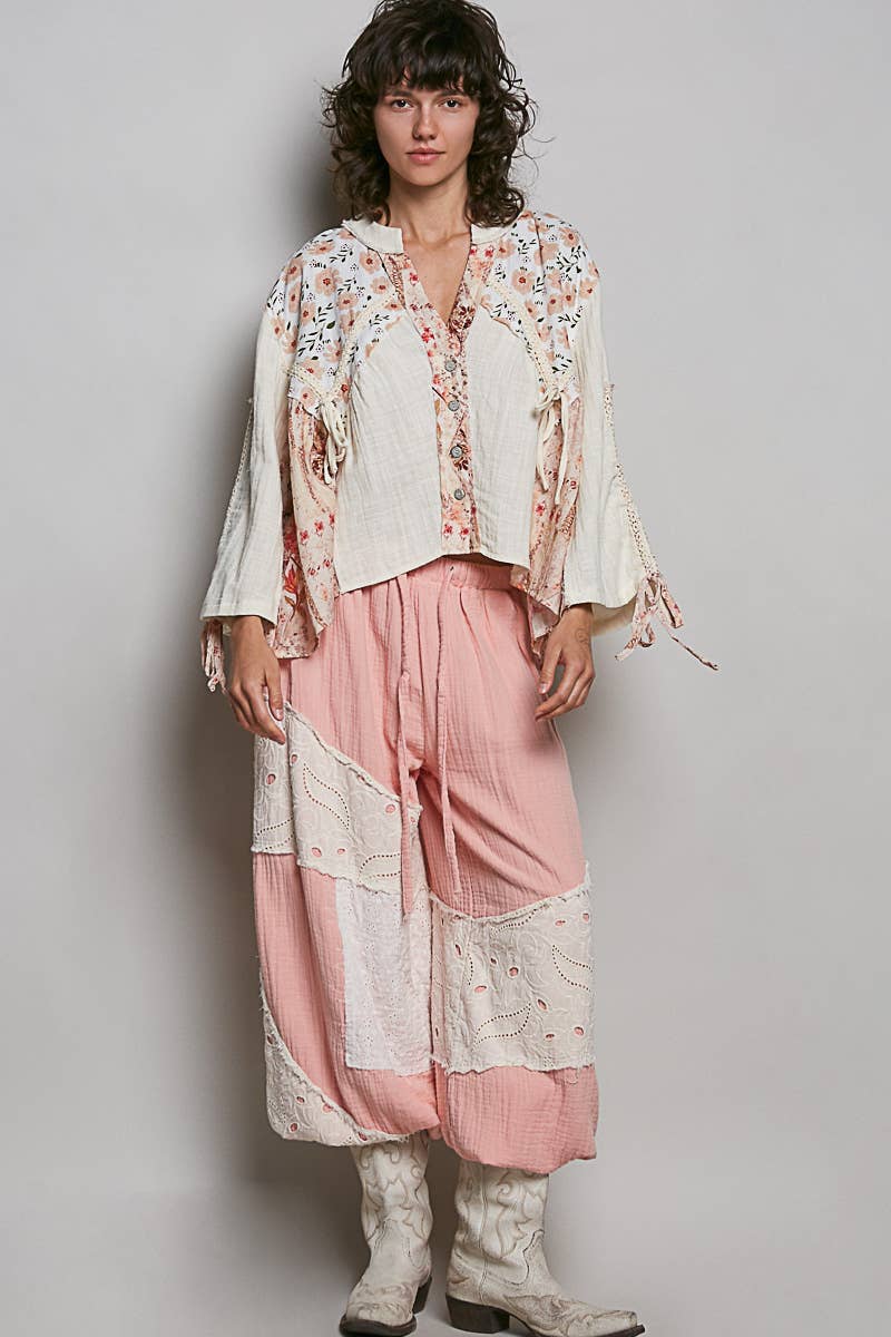 Floral V Neck Sleeve Top