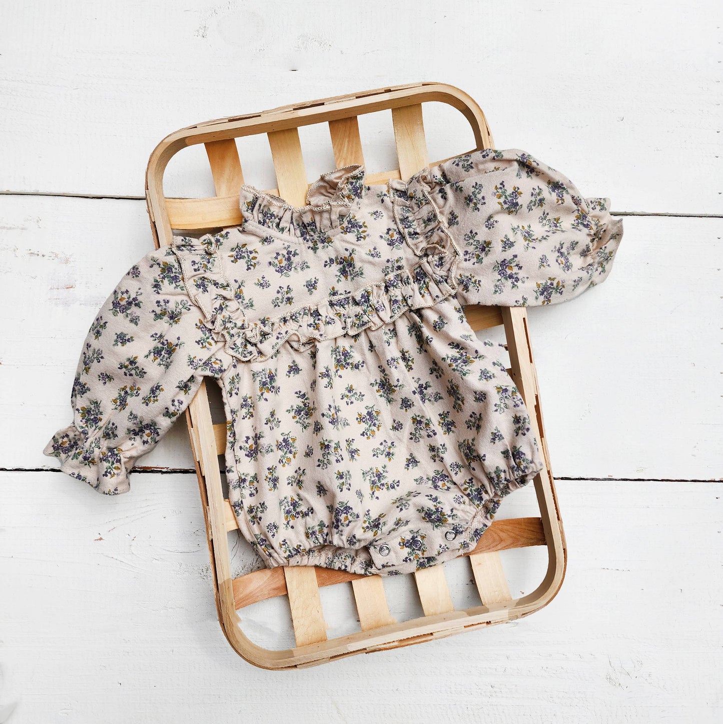 Baby Girl Cotton bubble Romper Dressy sleeve Viola