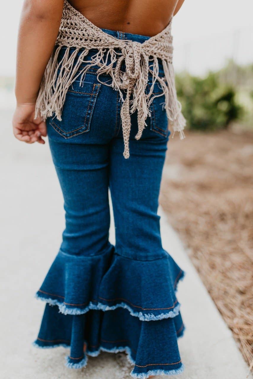 Kids Denim Double Ruffle Jeans