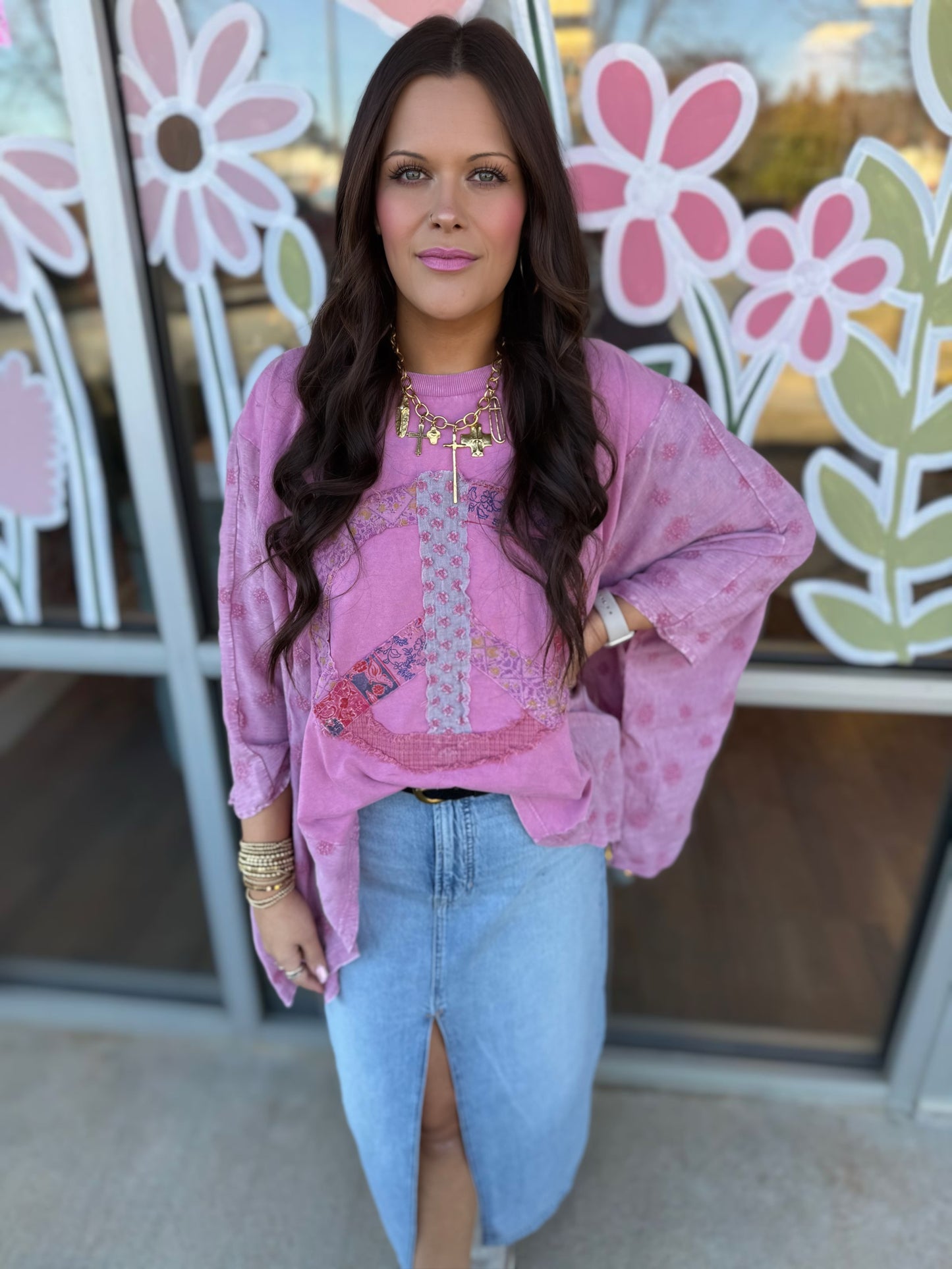Pink Peace Patch Shirt