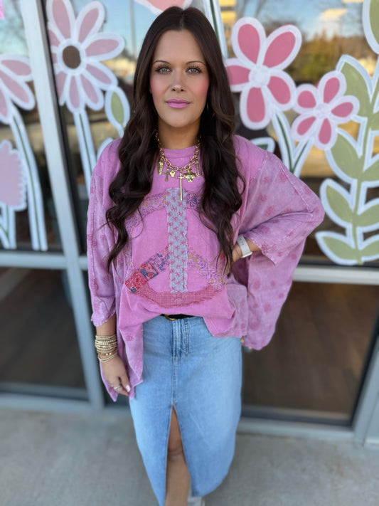 Pink Peace Patch Shirt