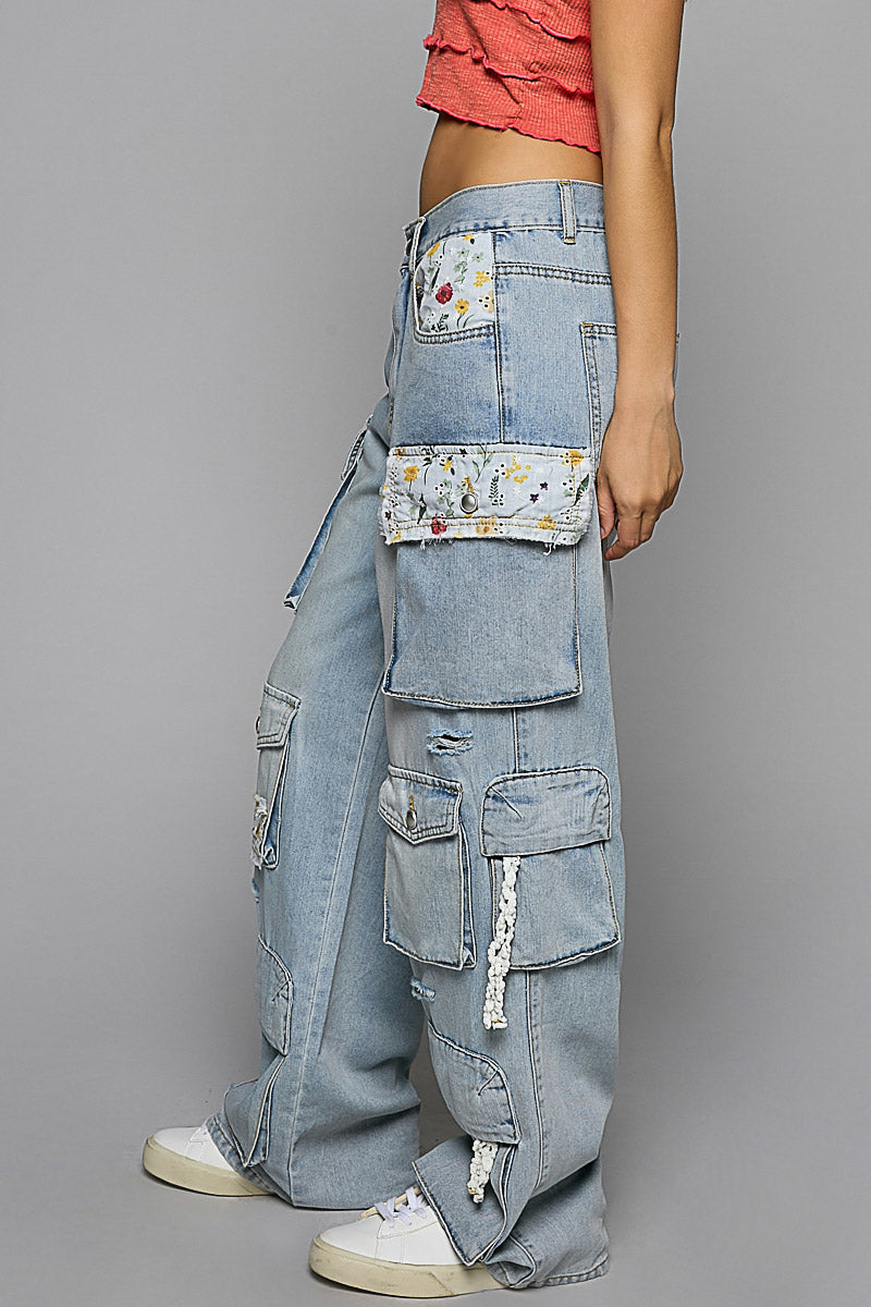 90’s Floral Pocket Cargos
