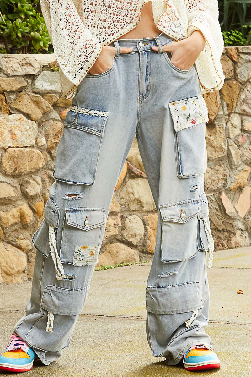 90’s Floral Pocket Cargos