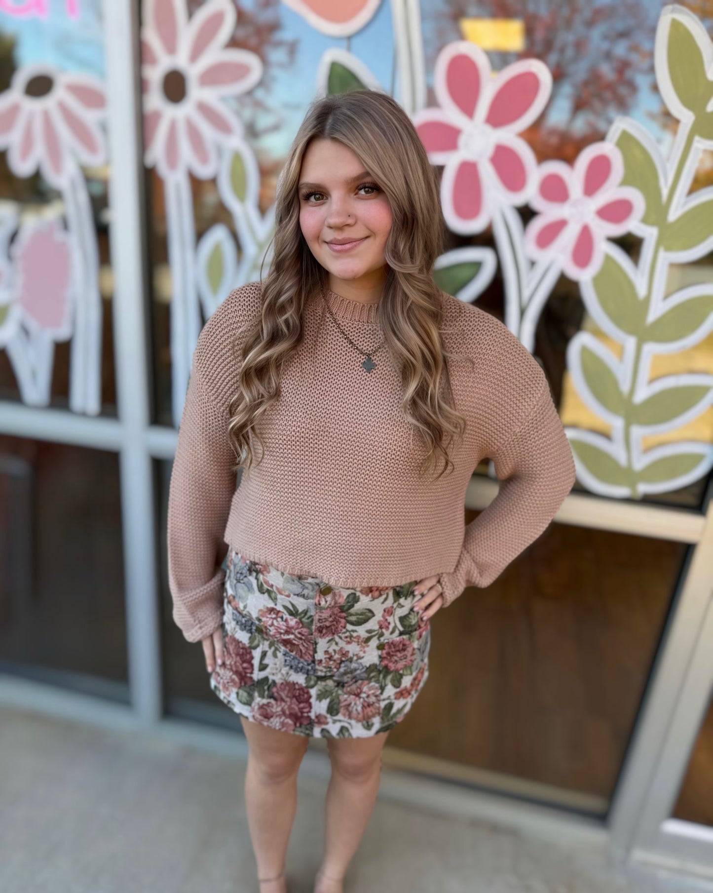 Vintage Floral Pattern Mini Skort