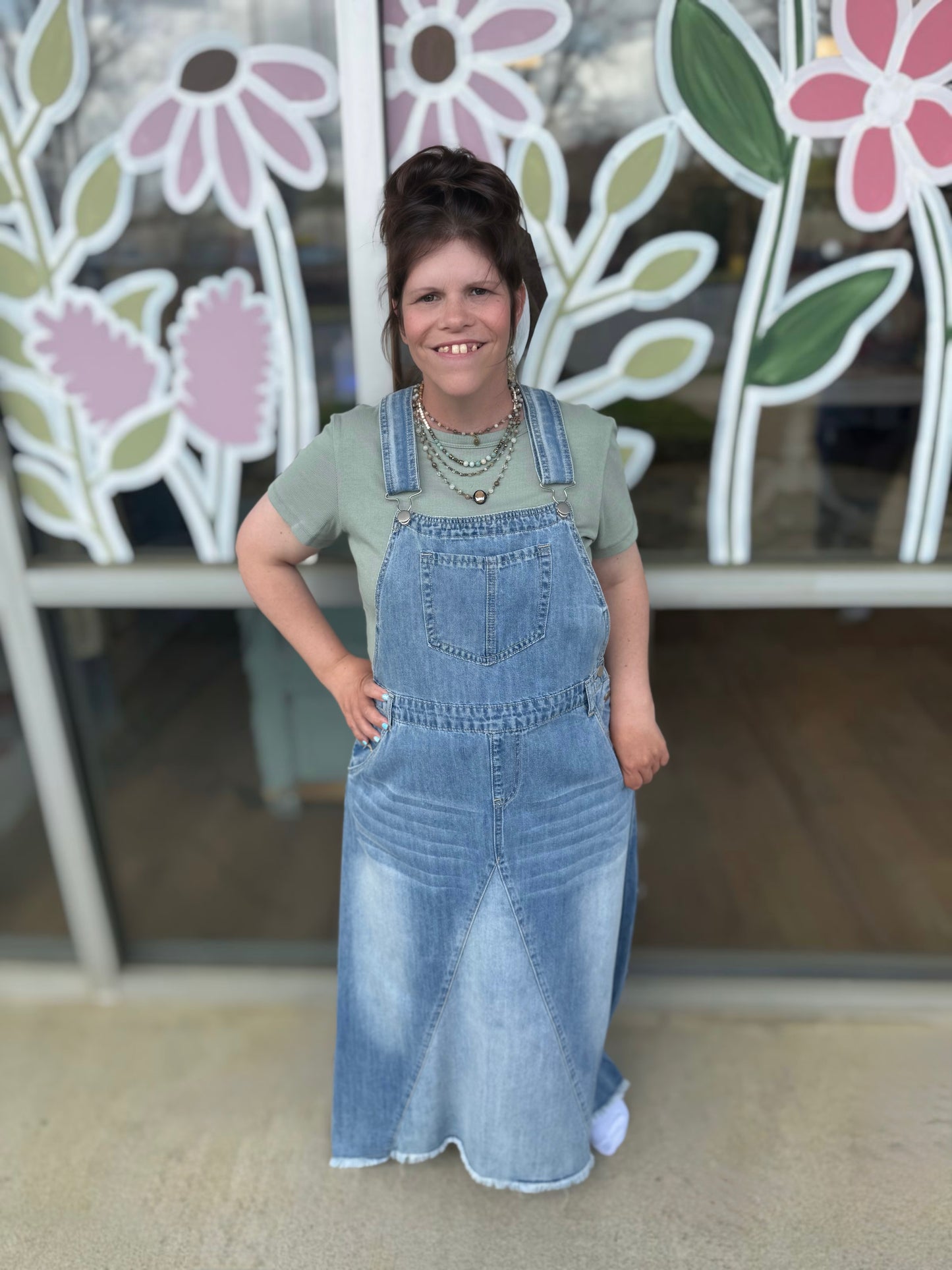 Washed Jumpsuit Denim Dress