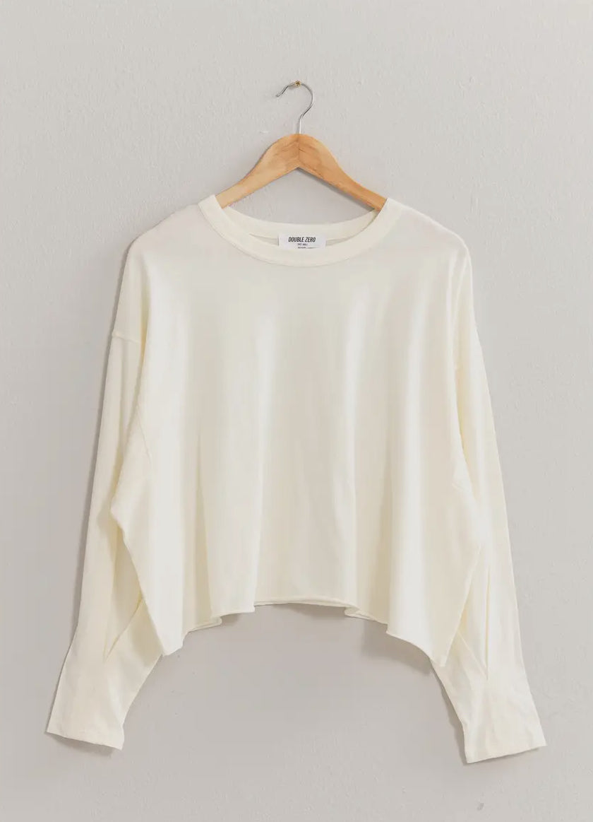 Washed Oversized Semi Crop Top