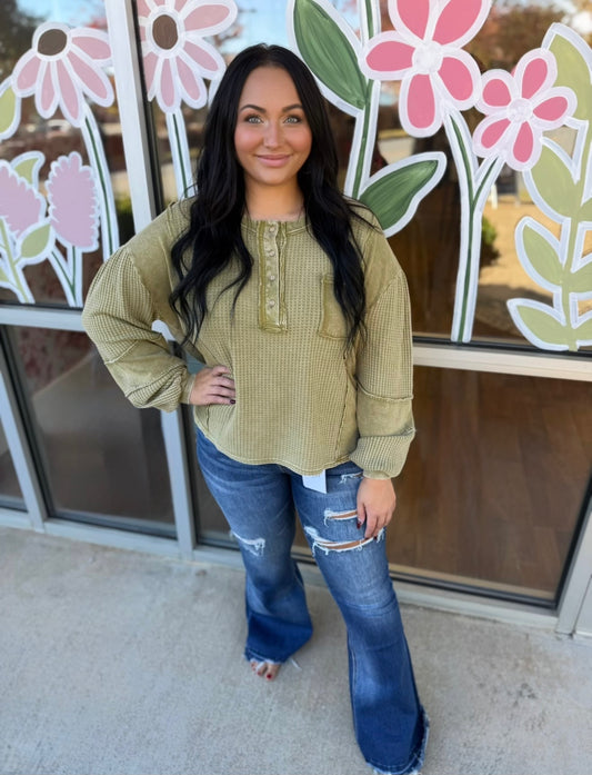 High Rise Distressed Flare Jeans