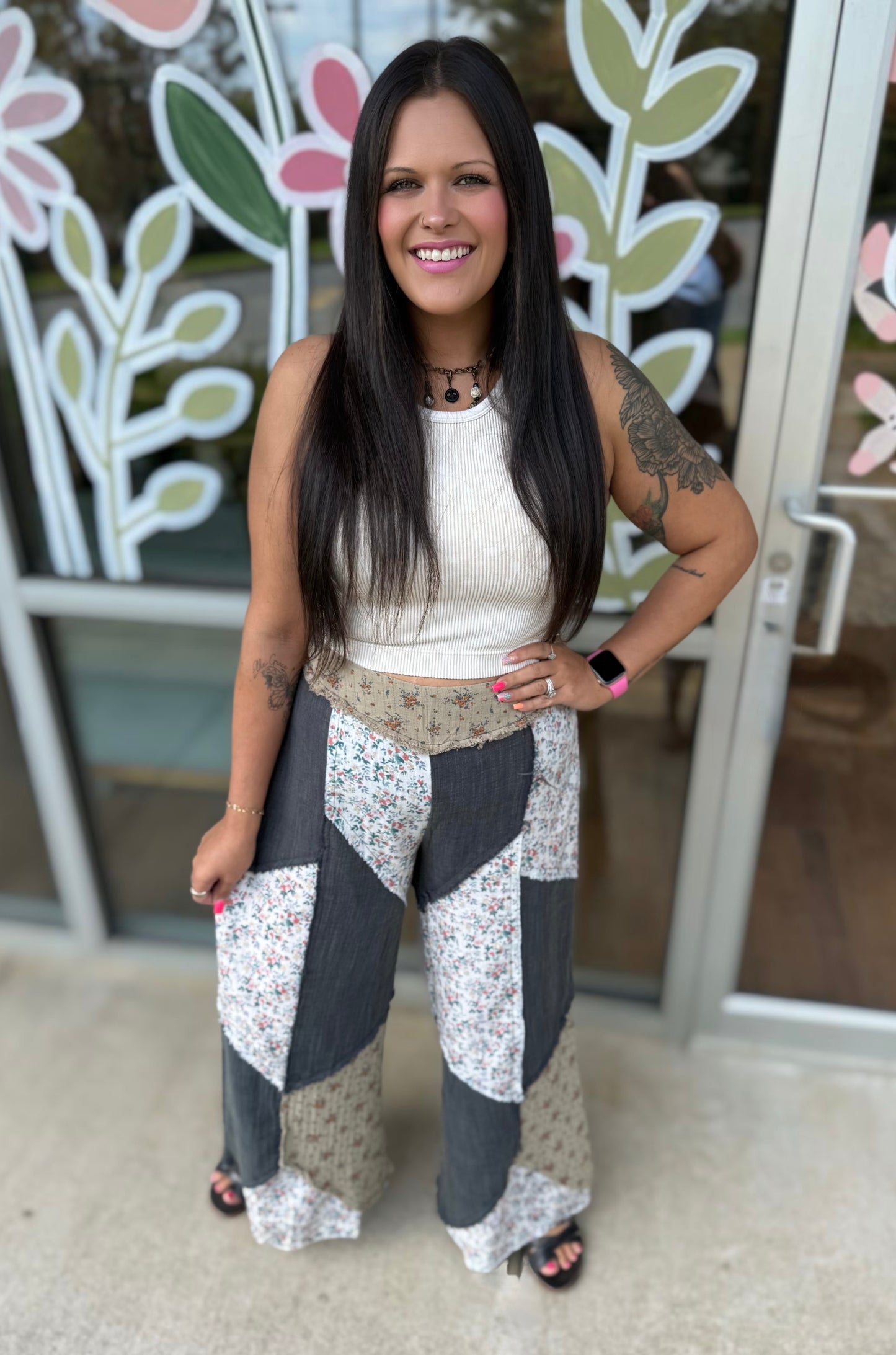 Charcoal Patchwork Pants