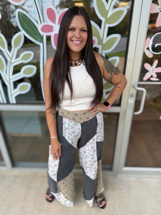 Charcoal Patchwork Pants