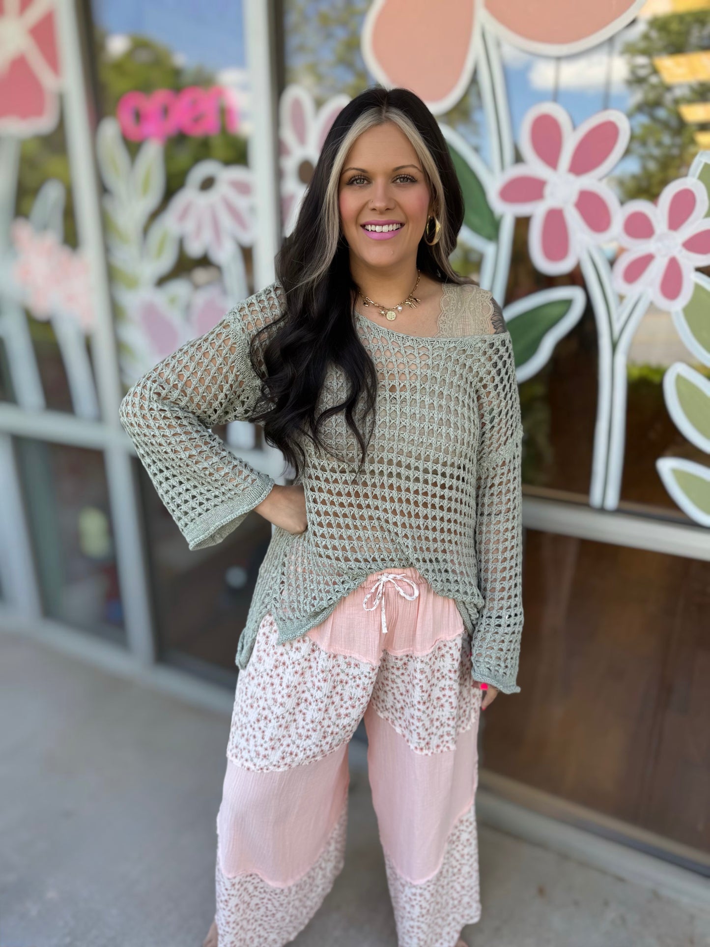 Sage Mesh Top