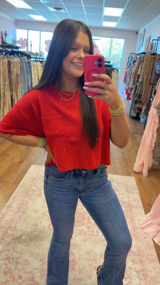 Cropped Boxy Crew Neck
