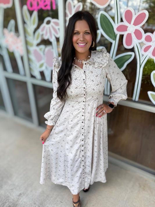 Statement Collar Button Down Maxi