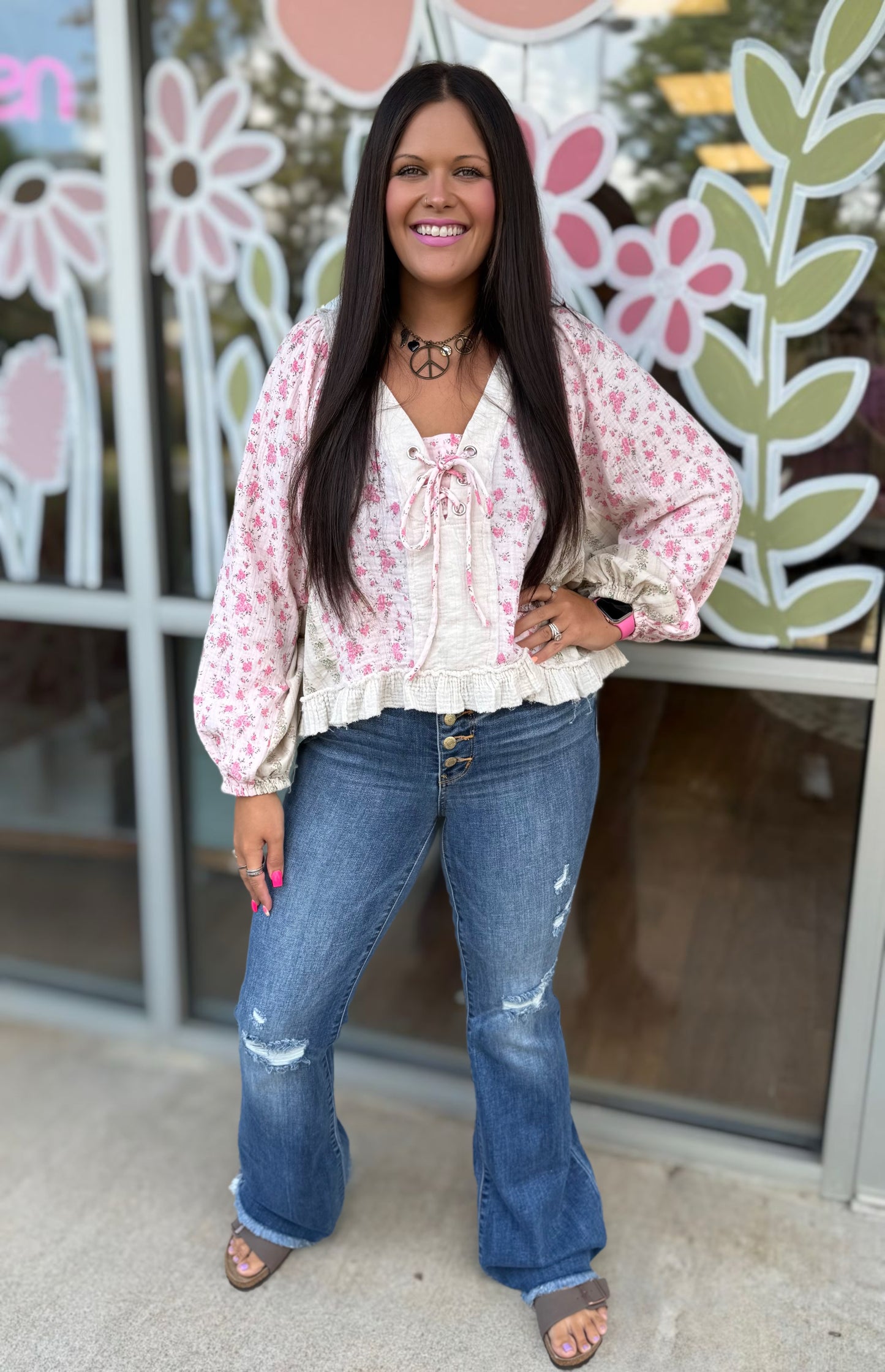 Pink Multi Rose Top