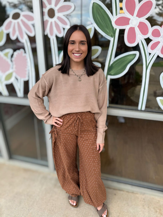 Chestnut Floral Joggers