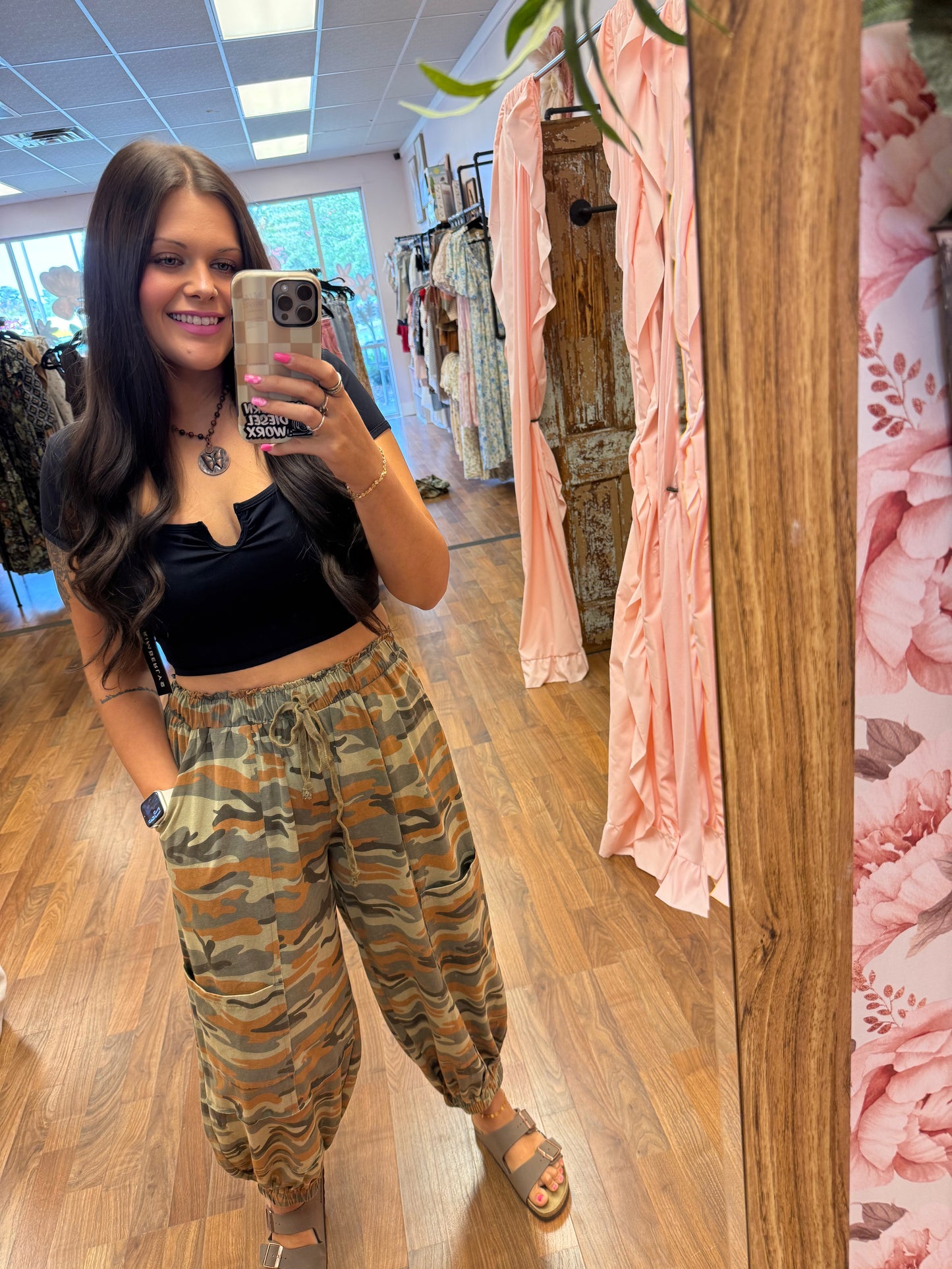 Sage Olive Camo Joggers