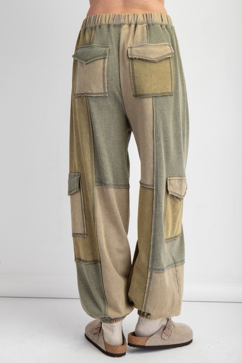 Olive Patchwork Joggers