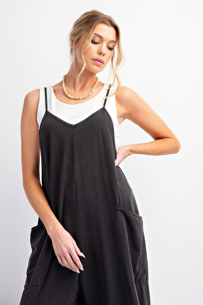 Black Wide Leg Romper