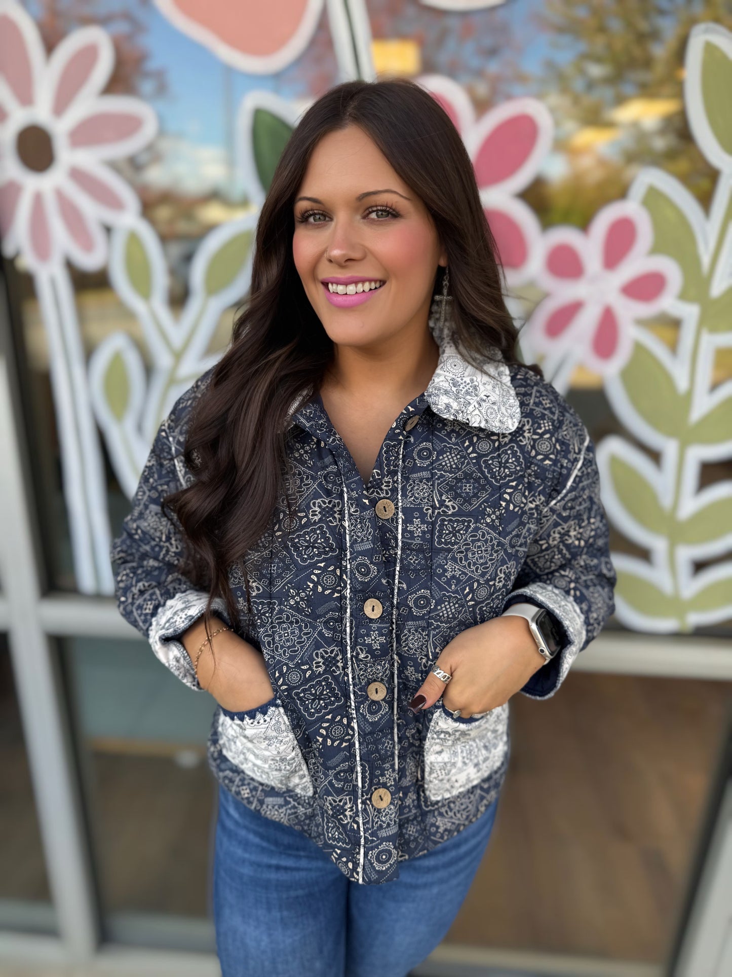 Quilted Bandana Print Jacket