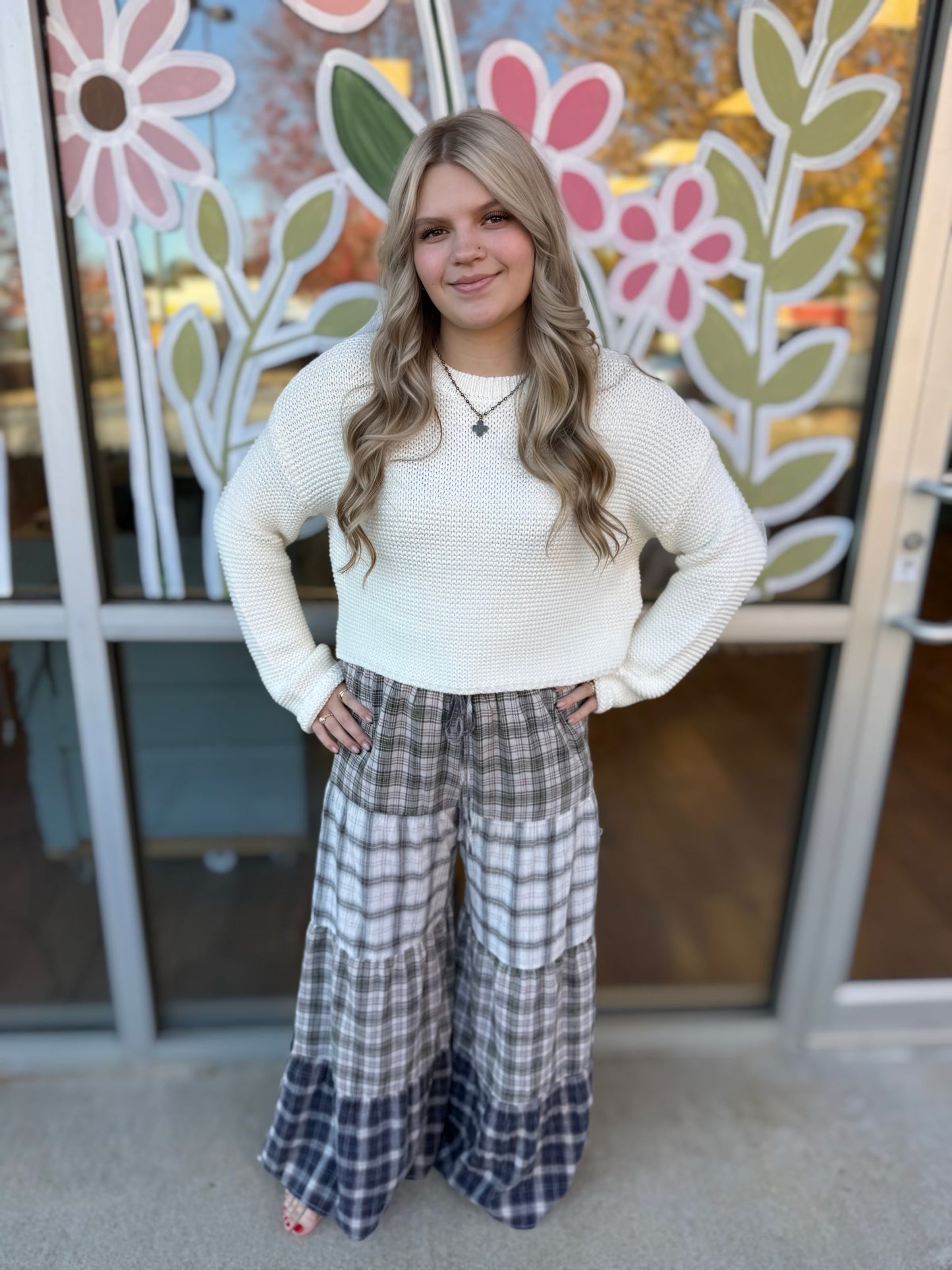 Plaid Tiered Pants