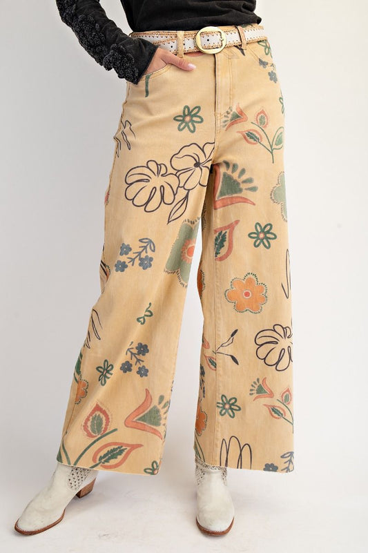 Honey Mustard Wide Leg Pants