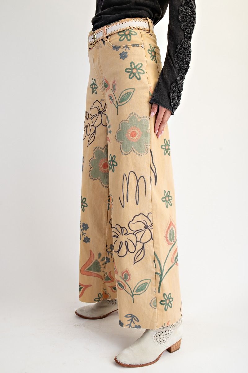 Honey Mustard Wide Leg Pants