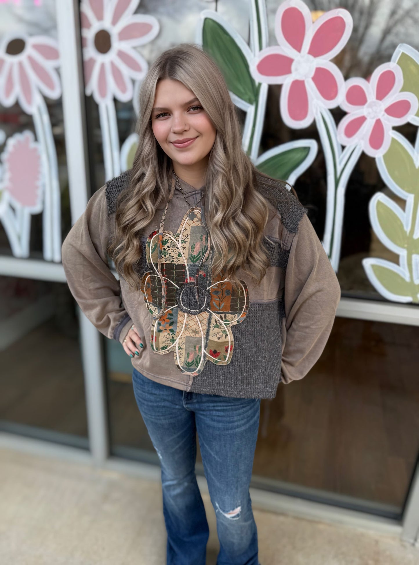 Flower Patch Knit Top