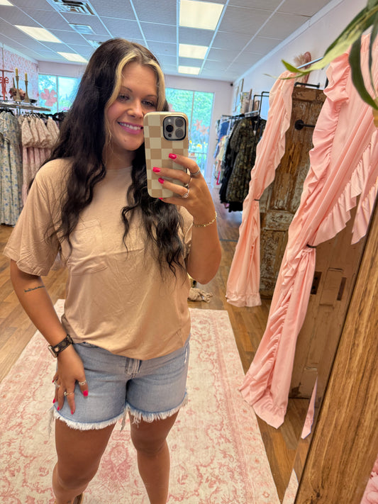 Taupe Pocket Tee