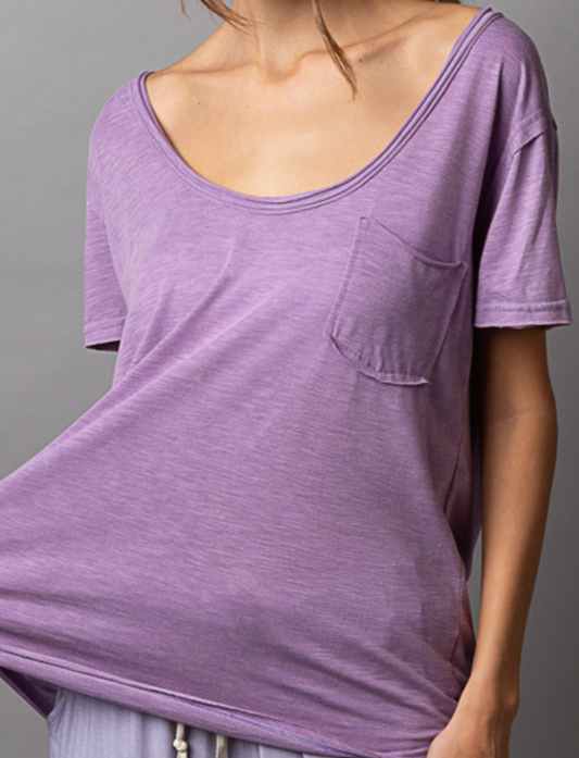 Scoop Neckline Basic Tee