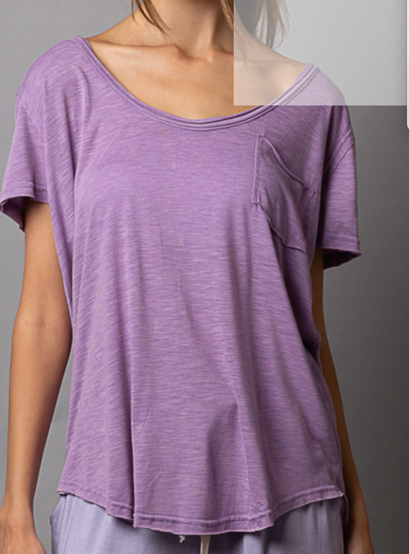 Scoop Neckline Basic Tee