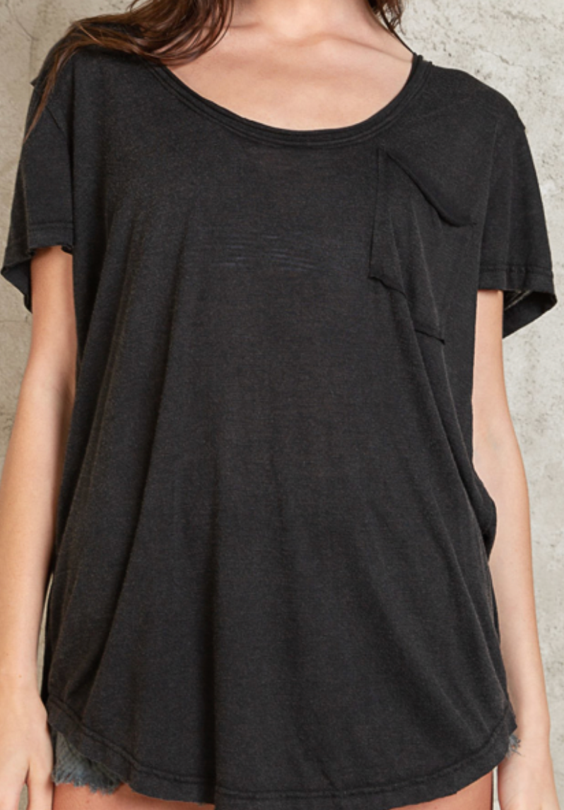 Scoop Neckline Basic Tee