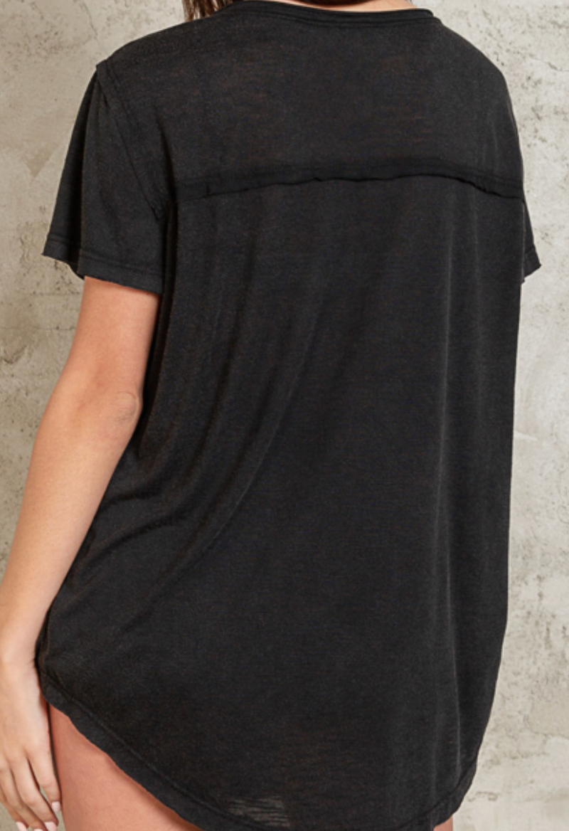 Scoop Neckline Basic Tee