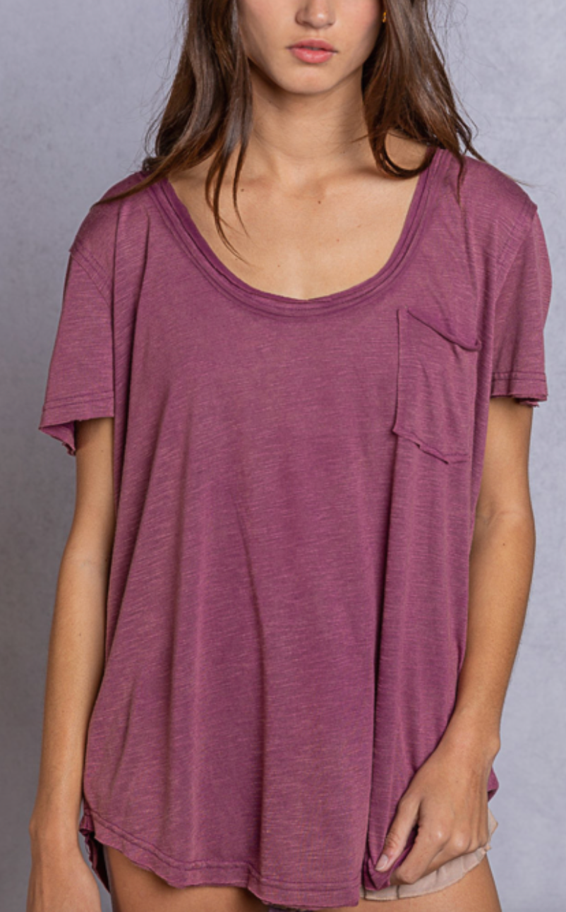 Scoop Neckline Basic Tee