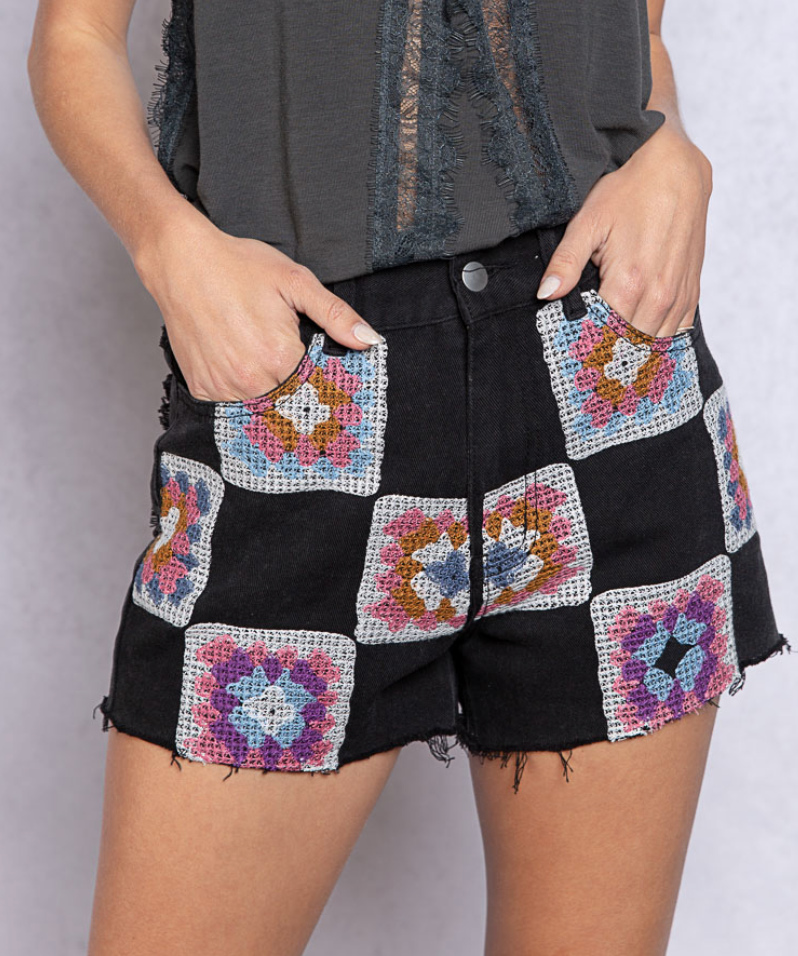 Floral Patch Shorts