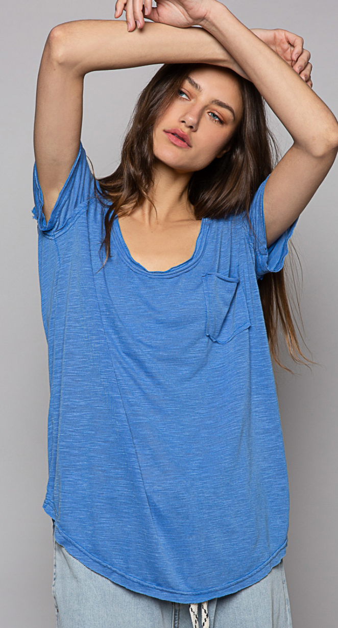 Scoop Neckline Basic Tee