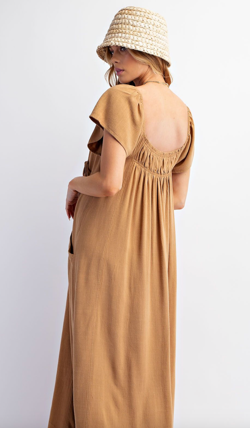 Poly Linen Maxi Dress