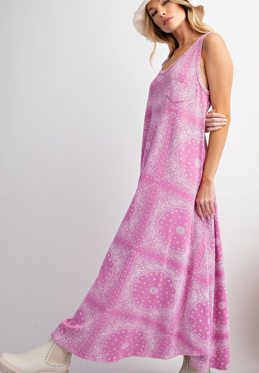 Bandana Print Mineral Wash Maxi