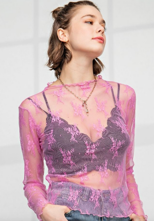 Barbie Pink Lace Top