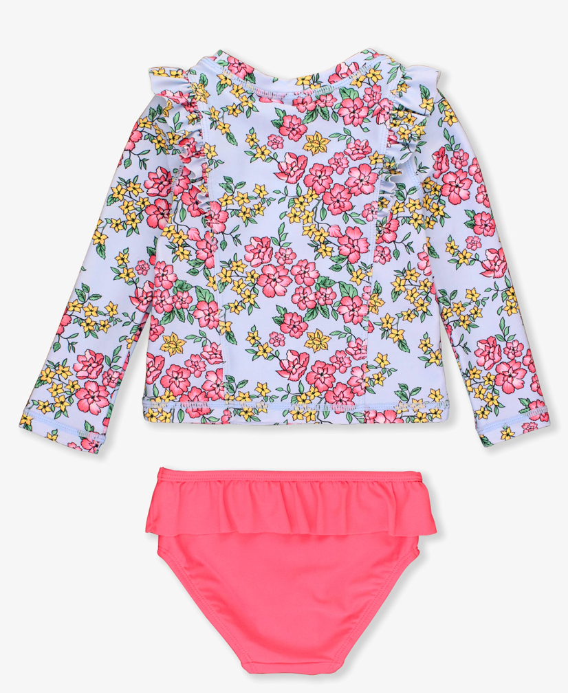 Cheerful Blossoms Ruffle Rash Guard